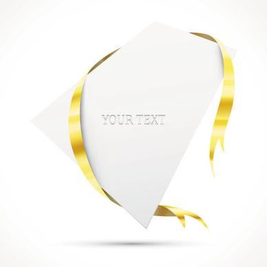 gold ribbon invitation card vector