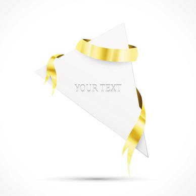gold ribbon invitation card vector