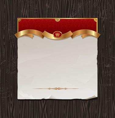 gold ribbon of wood background vector
