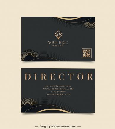 gold shop business card template dark curves rounded shape