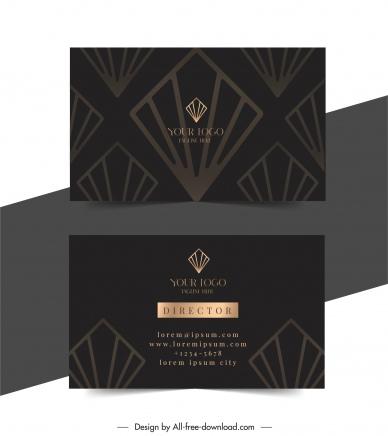 gold shop business card template dark geometry