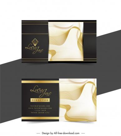 gold shop business card template elegant dynamic curves