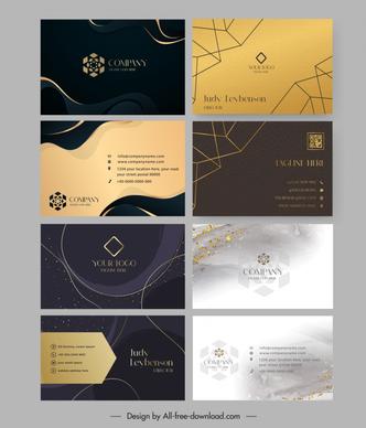gold shop business card templates collection elegant decor