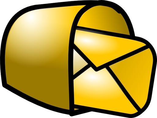Gold Theme Mailbox Mail clip art