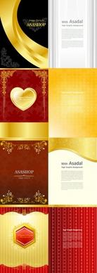 gold valentine day greeting card template vector