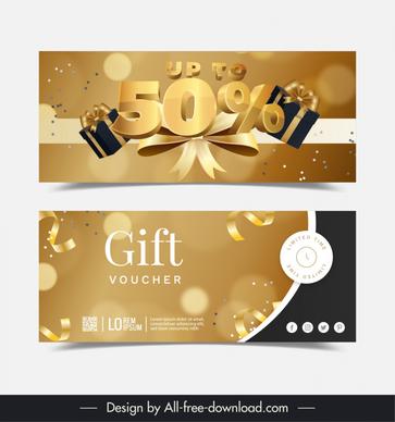 gold voucher template dynamic modern gift confetti