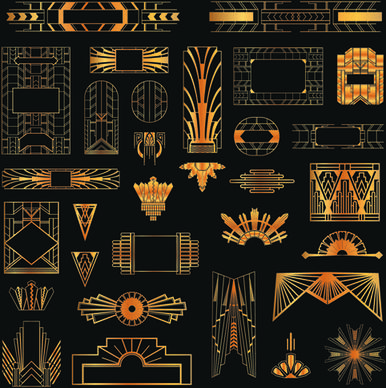 golden art ornament elements vector