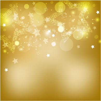 Golden  Background With Stars, Vector Illustration