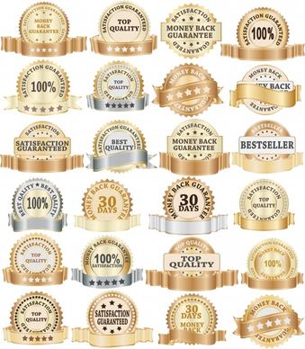 labels templates shiny modern elegant golden 3d shapes