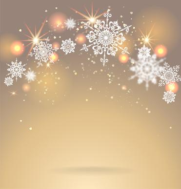 golden christmas background with snowflake vecror