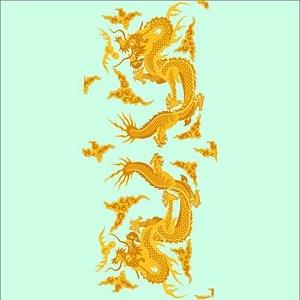 golden dragon chinese classical pattern vector and clouds