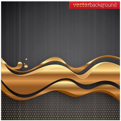golden dynamic lines of the background vector