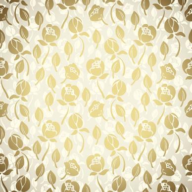 golden flower seamless pattern vector