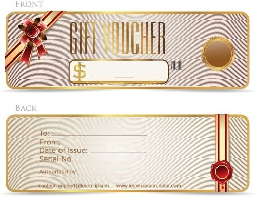 golden frame gift voucher vector