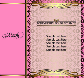 golden frame menu cover design vector