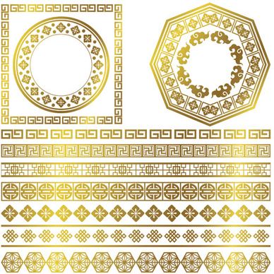 golden frame with ornaments border vector