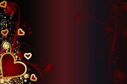 golden hearts valentine vector background