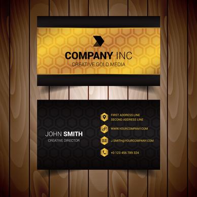 golden hexagonal modern business card