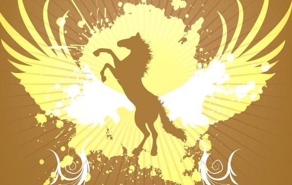 Golden Horse background vector