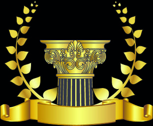 golden laurel wreath design vector
