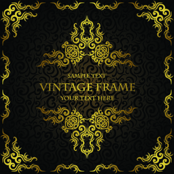 golden luxury frame vector graphics
