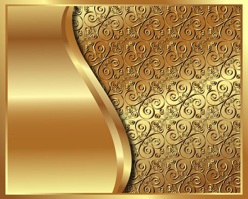 golden metal with floral background vector