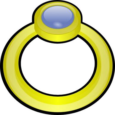 Golden Ring With Gem clip art