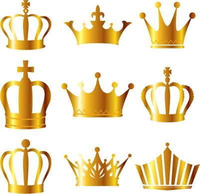 golden royal crown bright vector