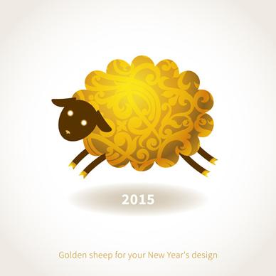 golden sheep15 new year background vector
