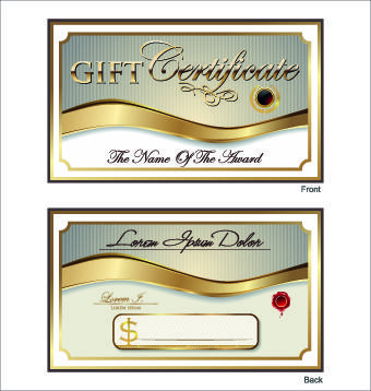 golden style gift certificate design vector