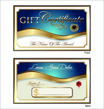 golden style gift certificate design vector