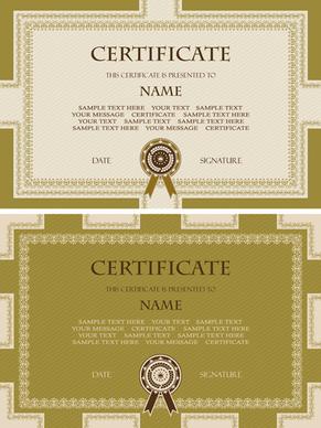 golden template certificate design vector