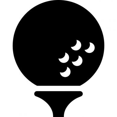 golf ball sing icon flat silhouette outline 