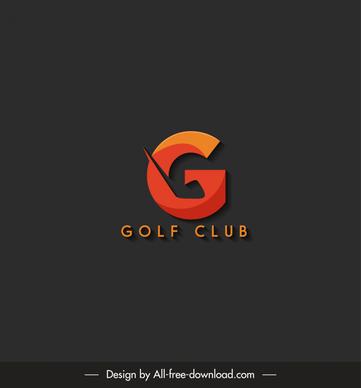 golf club 3d and minimalist logotype modern stylized text design