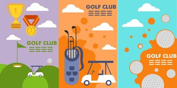 golf club brochure cover sets various multicolored design