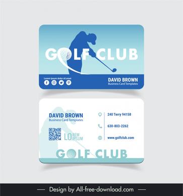 golf club business card template dynamic silhouette