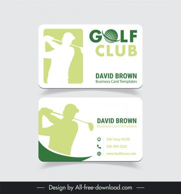 golf club business card template dynamic silhouette golfer 