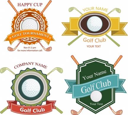golf club logotypes various colored shapes isolation