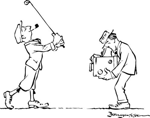 Golfer Posing clip art
