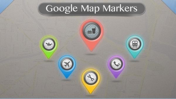 Google Map Markers PSD