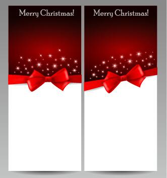 gorgeous15 christmas cards with bow vector set
