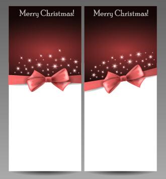 gorgeous15 christmas cards with bow vector set