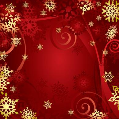 christmas background snowflakes decor red golden design