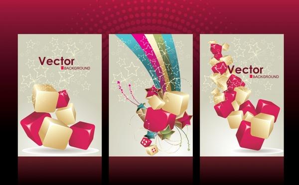 card background templates colorful dynamic 3d decor