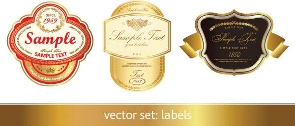 gorgeous classic bottle label 01 vector
