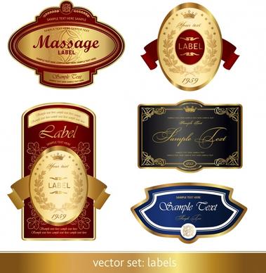 label templates shiny colored classical design