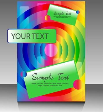 booklet cover template modern colorful concentric circles shapes