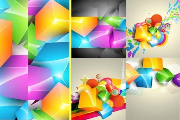 gorgeous color cube background vector