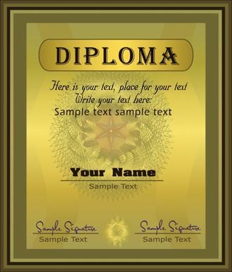 gorgeous diploma certificate template 04 vector