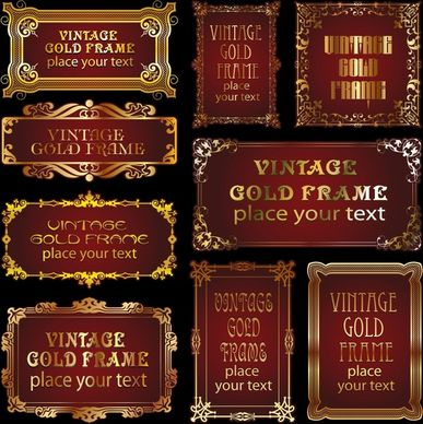 decorative frames templates elegant golden retro decor
